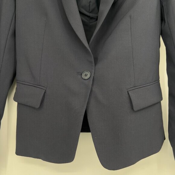 Theory Gabe N Edition Wool Blend Blazer Navy Blue Size 2 - Picture 3 of 10